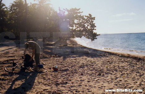 A Bike on the Beach in Marie Galante