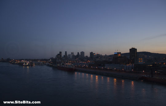 Evening Montreal: View from the Jacques Cartier Bridge