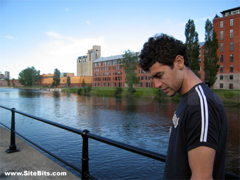 Pensive Montréaler on the banks of Canal Lachine